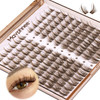 Brown Lash Clusters Wispy Eyelash Extensions Dark Brown Lash Extensions 10-16MM DIY at Home CC-Curly Eyelash Clusters Natural Spiky Lash Individuals