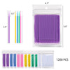 Tbestmax 1200 Pcs Micro Applicator Brush, Micro Swabs, Disposable Eye Lashes Mascara Wands for Eyelash Extension, 6 Colors