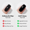 GAOY 2 Pcs 16ml No Wipe Gel Top Coat, Glassy Clear Gel Top Coat, High Gloss Finish for UV Light Cure Nail Polish