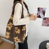 Aisi Women Ladies Cute Bear Plush Shoulder Bag Large Tote Handbag Purse Faux Fur Shopping Dating Bag