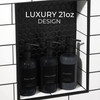 Stylish Shampoo and Conditioner Dispenser Set of 3 - Modern 21oz Shower Soap Bottles with Pump and Labels - Easy to Refill Body Wash Dispensers for a