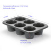 Monfish Jumbo Deep Muffin Pan 6 Cup Carbon Steel Gray Stone non Stick Coating Muffin Tin 3.5diax3inch cup