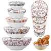 Patelai 10 Pcs Bowl Covers Reusable in 5 Size Stretch Cloth Fabric Elastic Food Storage Bowl Covers Bread Sourdough Lids for Proofing Food Fruits Lef