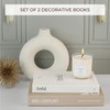 Aesthetic Decorative Books - Set of 2 Stylish Boxes Enhance Your Coffee Table, Bookshelf or Mantel Decor - Beautiful Fake/Faux Books for Modern Home