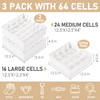 Criusia 3 Pack Sock Underwear Drawer Organizer Dividers, 64 Cell Fabric Foldable Cabinet Closet Organizers and Storage Boxes for Storing Socks, Panti