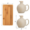 Elsjoy Set of 2 Ceramic Oil Vinegar Dispenser with Cork and Tray, 15 Oz Tabletop Oil Bottles Soy Sauce Jar, Decorative Olive Oil Stoneware Holder Vin