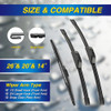 5 PLUS® Silicone Windshield Wipers Replacement for 2007-2014 Ford edge, 2007-2015 Lincoln MKX Wiper Blades(Set of 3),Automotive Replacement Windshiel
