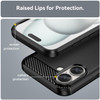 Sidande Case for iPhone 16 Case, Ultra Slim Phone Cover with Shock-Absorption Carbon Fiber TPU Rubber Protective Cases for iPhone 16 Black