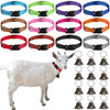 12 Sets Goat Collars with Bells Horse Sheep Grazing Cow Bells Adjustable Nylon Dog Bell Collar with Quick Release Buckle Anti Lost Pet with Copper Be