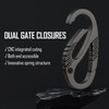 KeyUnity KM08BK Titanium Carabiner Keychain Clip, Dual-Gate Quick Release EDC Key Ring Holder Organizer for Men and Women
