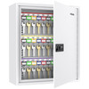 Uniclife 20 Position Key Cabinet with Combination Lock Resettable White Digital Security Storage Box Steel Key Organizer with Colorful Key Tag Labels
