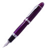 Jinhao 159 Fountain Pen, Fude Pen Bent Nib, Purple Lacquer Silver Trim Big Heavy Pen with and Ink Converter