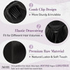 BARSDAR Black Straight Drawstring Ponytail Extension - 22 Inch Long Straight Drawstring Ponytail Extension Natural Looking Fluffy Soft Synthetic Chee