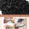 Miracle Knots Hair,Burmese Curly Crochet Human Hair for Black Women,18 Inch 125g 100 Strands Pre-Separated Invisible Feather Crochet Human Hair Bundl