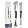KINGMAS Foundation Concealer Brushes, 2PCS Premium Dual Ended Makeup Brush Set for Powder and Liquid Contour Blending Bronzer Concealer Cream Blush B