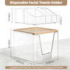 2 in 1 Disposable Facial Towel Holder and Cosmetic Organizer, Clear Storage with Bamboo Lid Compatible with Clean Skin Club Towel XL, Stackable Vanit