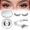 QUEWEL Magnetic Eyelashes 1 Pair Reusable Magnetic Eyelashes with Applicator No Glue Needed Eyelashes Cat Eye Natural Look Lash Clusters Kit Easy to