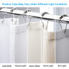 AmazerBath White Shower Curtain Fabric, Waffle Shower Curtains for Bathroom, Cloth Shower Curtain Heavy Duty, Thick Bathroom Shower Curtains Hotel Qu