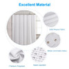 AmazerBath White Shower Curtain Fabric, Waffle Shower Curtains for Bathroom, Cloth Shower Curtain Heavy Duty, Thick Bathroom Shower Curtains Hotel Qu