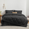 Love's cabin King Size Comforter Set Black, 7 Pieces King Bed in a Bag, All Season Bedding Sets with 1 Comforter, 1 Flat Sheet, 1 Fitted Sheet, 2 Pil