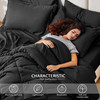 Love's cabin King Size Comforter Set Black, 7 Pieces King Bed in a Bag, All Season Bedding Sets with 1 Comforter, 1 Flat Sheet, 1 Fitted Sheet, 2 Pil