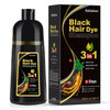 Bablabear Black Hair Dye Shampoo for Gray Hair, Semi-Permanent Hair Color Shampoo for Women and Men, Herbal Ingredients, 3 in 1 100% Grey Coverage.La