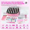 SAVILAND Nail Polish Organizer Bag: PU Leather Nail Polish Storage Organizer