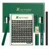 KEYYOU Lash Clusters Kit 144pcs Thick Volume D Curl Eyelash Clusters Lash Extension Kit with Mascara Brush Bond and Seal Glue Remover Applicators and