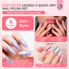 SAVILAND 6pcs Ombre Nail Polish Sets: Charm Pink Blue Gold Purple Pearl Summer Fingernail Polish Colors Air Quick Dry Nail Polish Plant-base Castor O