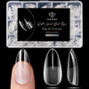 Modelones Almond Fake Nail Tips -510Pcs Medium Soft Gel Nail Tips Almond Shape Pre Etched Half Matte Full Cover Clear Acrylic Gel Kit False Press on