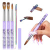 SAVILAND Kolinsky Acrylic Nail Brush Set: Size 6,10,14 Professional Nail Brushes Cleaner Manicure Tool for Acrylics Application Acrylic Powder Nails