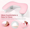 Arm Rest for Nails Tech - U-shaped Manicure Nail Hand Rest Pillow Cushion, Big Microfiber Leather Nail Arm Rest Stand for Acrylic Nail Art Tech (Pink