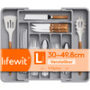 Lifewit Utensil Organizer for Kitchen Drawer, Expandable Cooking Silverware Tray, Adjustable Cutlery Flatware Holder, Plastic Spatula Tools Storage D