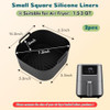 BYKITCHEN Small Silicone Air Fryer Liners for 1.5 to 3 QT Airfryer, 5.5in Mini Reusable Airfryer Silicone Liner, Compatible with CHEFMAN 2 Quart, Cos