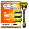 Gillette ProGlide Shield Men's Razor, 5 Bladed Razor, with Precision Trimmer, Comfortglide Lubrication, Glide and Comfort, Handle + 4 Blade Refills,