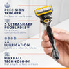 Gillette ProGlide Shield Men's Razor, 5 Bladed Razor, with Precision Trimmer, Comfortglide Lubrication, Glide and Comfort, Handle + 4 Blade Refills,