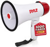 Pyle 20W Megaphone Bullhorn - 5.4'' x 8.6'' Portable Megaphone, Projection Range 1000 Sq. Yards, Voice Talking & Siren Alert, Shoulder Strap, Battery