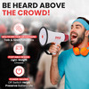 Pyle 20W Megaphone Bullhorn - 5.4'' x 8.6'' Portable Megaphone, Projection Range 1000 Sq. Yards, Voice Talking & Siren Alert, Shoulder Strap, Battery