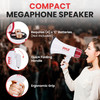 Pyle 20W Megaphone Bullhorn - 5.4'' x 8.6'' Portable Megaphone, Projection Range 1000 Sq. Yards, Voice Talking & Siren Alert, Shoulder Strap, Battery