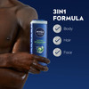NIVEA MEN Maximum Hydration Body Wash for Dry Skin, Aloe Vera Enriched, 3-in-1 Moisturizing Body Wash, Face and Hair, Paraben Free, Vegan Formula, 16
