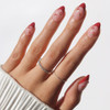 Glamnetic Press On Nails - Cherry Bomb | Short Almond Fake Nails with Glossy Red French Tips & 3D Cherry Accents on Semi-Transparent Base, Salon Qual