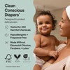 The Honest Company Comfort Dry Disposable Diapers for Sensitive Skin, Hypoallergenic, Wild Thang + All The Alpacas, Super Club Box Size 4 (2237 lbs)