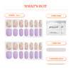 Heyhae Semi Cured Gel Nail Strips | No LED Lamp Needed | Purple, Floral | Easy Apply & Remove, Salon Quality | Includes 28 Strips, 2 Prep Pads, Nail