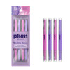 Plum Beauty Double-Sided Dermaplaning Razors (4-Pack) Dual-Blade Facial Razors