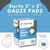 Dealmed 2 x 2 Sterile Gauze Pads (100 Count) Disposable and Individually Wrapped Medical Gauze Pads, Wound Care Product for First Aid Kit and Med