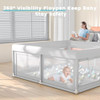 Hiaksedt Baby Playpen 50x50 Inch, Play Pens for Babies and Toddlers Baby Fence Play Yards for Indoor & Outdoor with Breathable Mesh Anti-Fall Playpen