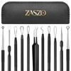 6 Pcs Pimple Extractor Tool Kit, Stainless Blackhead Remover Tools, Professional Comedone Pimple Popper Tools with Leather Bag
