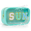 Easter Basket Gifts Clear Makeup Bag,Waterproof Sunscreen Bag with Letter Patches,Travel Beach Pool Bag,Personalized Travel Toiletry Cosmetic Bags Gi