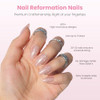 Nail Reformation Press On Nails, Milk Dots | Polka Dot Short Almond Fake Nails on Pink Shimmer Base in Glossy Finish, Reusable Stick On False Nails i