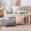MIULEE Pack of 2 Corduroy Decorative Throw Pillow Covers 18x18 Inch Soft Boho Striped Pillow Covers Modern Farmhouse Home Decor for Sofa Living Room